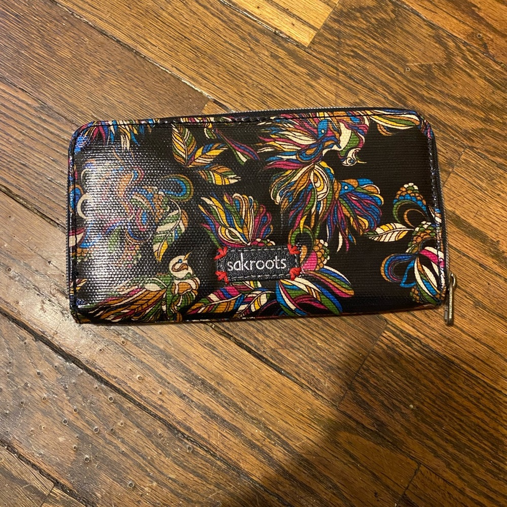 Sakroots Black Multicolor Patterned Wallet